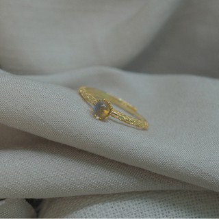 Enko ❤️ 月光石戒指 ❤️ 瑪格麗特的花語 14K包金 調整型 幸福寶石 穩定愛情 輕寶石戒指