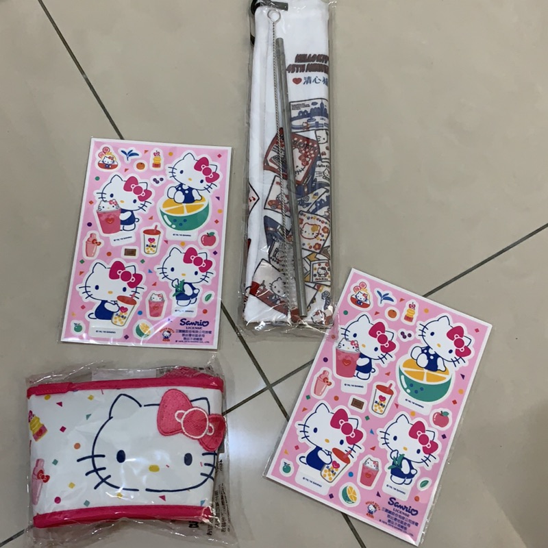 清心 福全 hello kitty 凱蒂貓 不鏽鋼吸管 杯套 環保吸管 限量 kitty  限定 手提