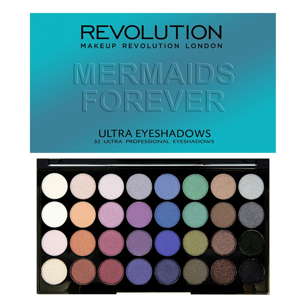 現貨☆Makeup Revolution 美人魚32色眼影盤Mermaids Forever