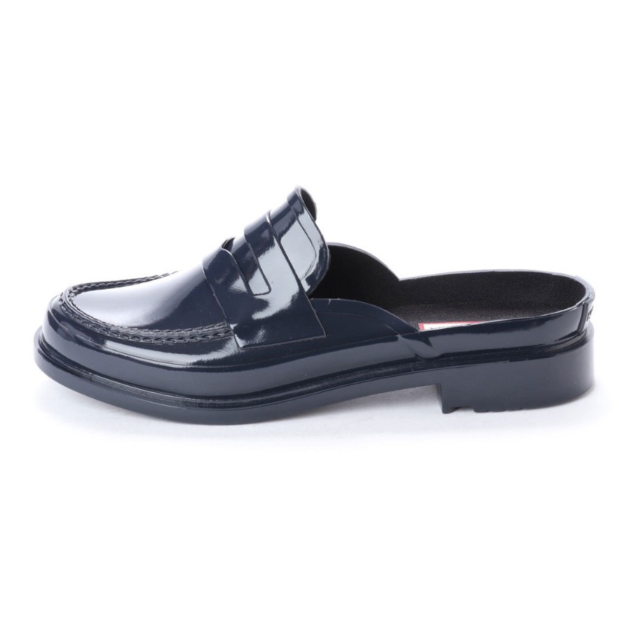 hunter backless gloss penny loafer