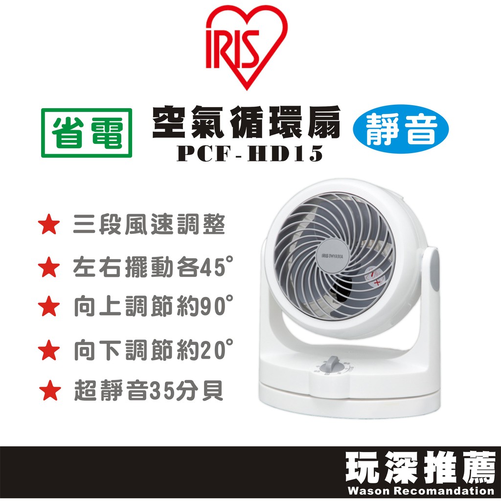 💫玩深免運💫 現貨 IRIS HD15W 靜音 空氣 循環扇 愛麗思 HD15 日本風扇 台灣 代理商 公司貨