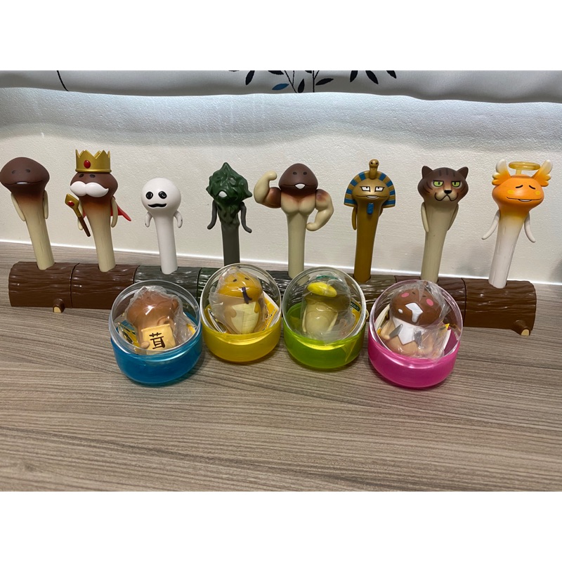 收藏釋出 日本正版 菇菇栽培 方吉 7-11集點造型筆整組8隻含珍藏版 方吉扭蛋 菇菇扭蛋