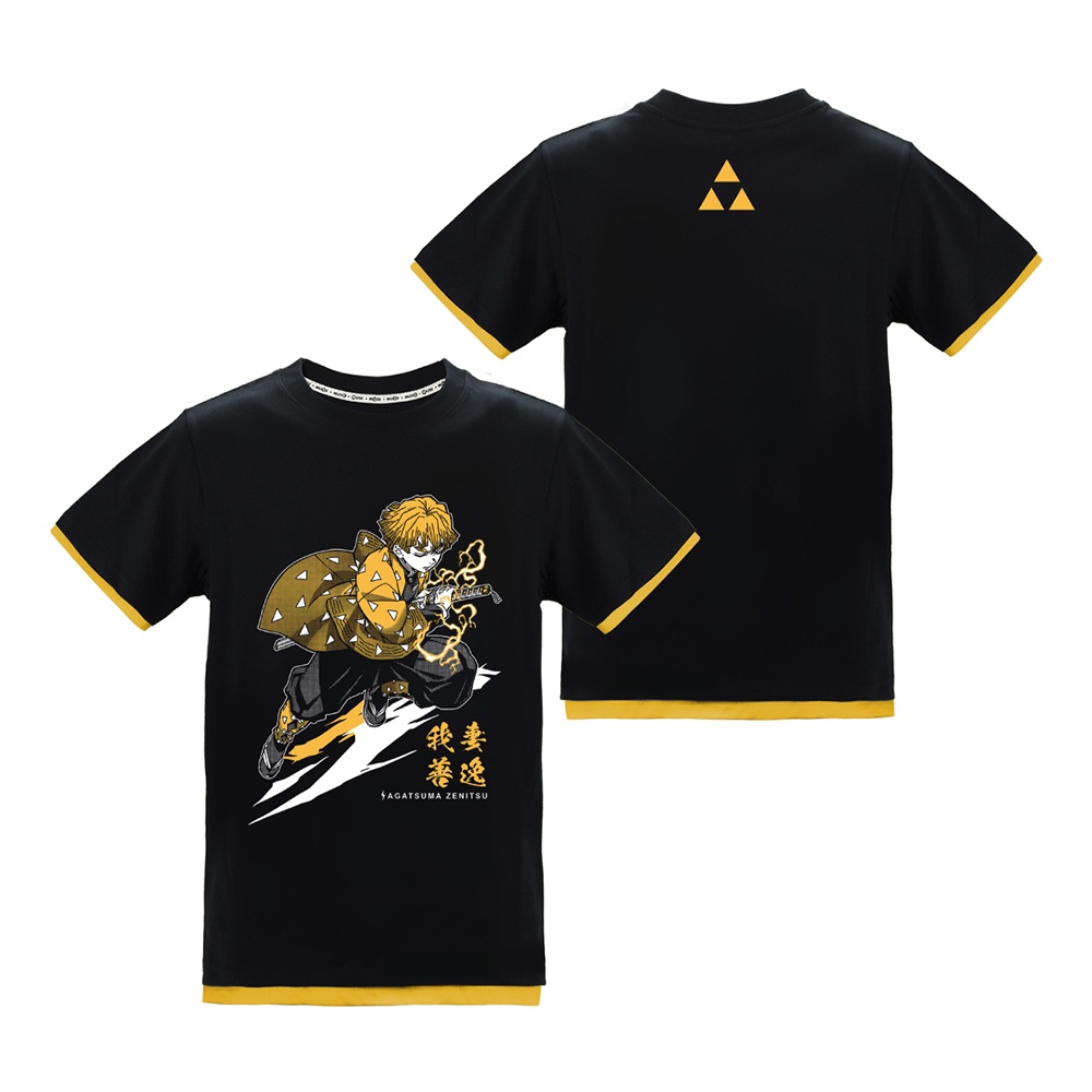 MUSE木棉花  鬼滅之刃 劇場版 拼接 潮流 T-shirt 假兩件  善逸