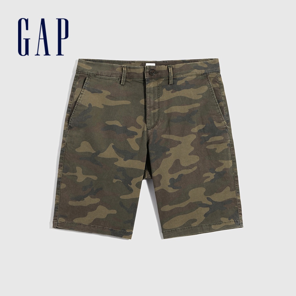 Gap 男裝 運動直筒短褲-綠色迷彩(548790)