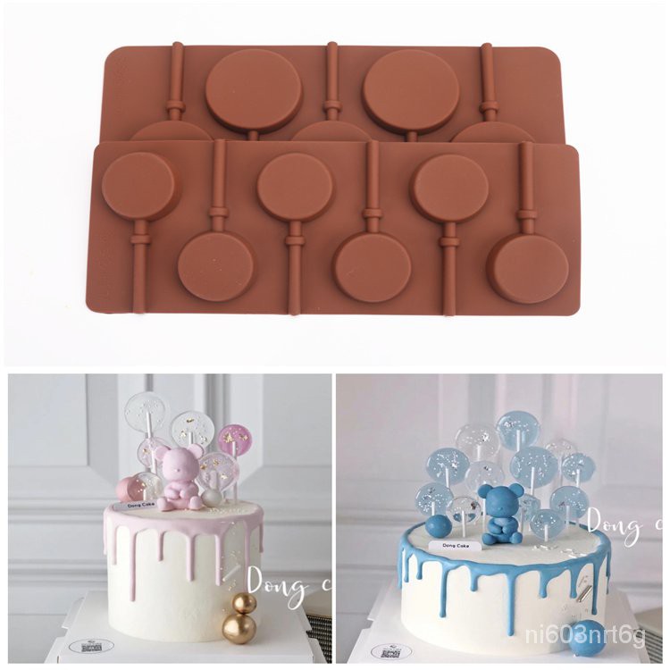 台灣發貨-廚房蛋糕模具-棒棒糖模具-烘焙工具東哥同款烘焙硅膠模具圓形棒棒糖星空棒棒糖艾素糖巧克力蛋糕裝飾 Jol7