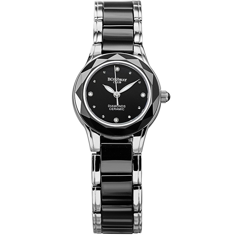 【BOSSWAY】素面風格陶瓷女仕腕錶(兩色選擇-31mm)