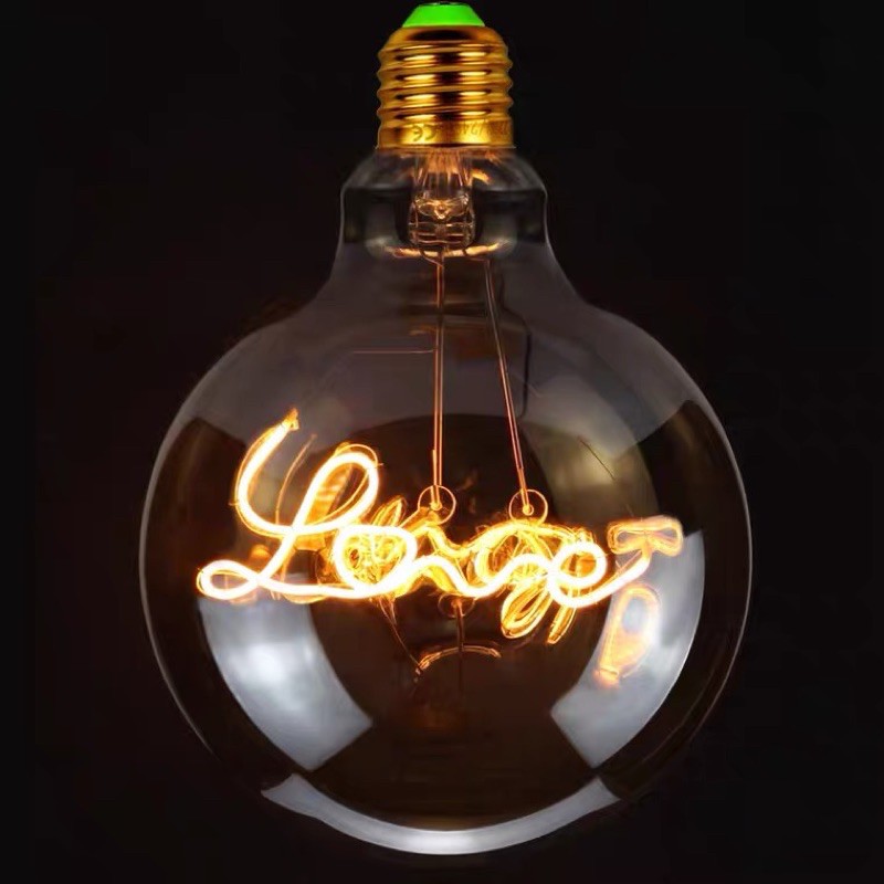 💡愛迪生_燈泡_LOVE_HOME個性創意字母LED燈絲燈暖光暖黃光燈E27螺口 工業風 loft 燈