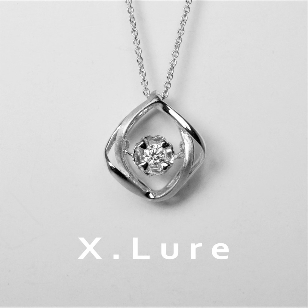 【X.LURE】14K 流線晃動單鑽鑽石墜子 後穿孔 無墜頭 項鍊 鑽墜 真金 真鑽 K金 輕珠寶