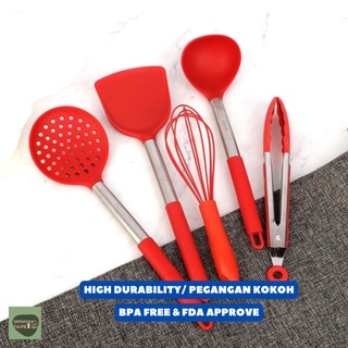 Silicone Kitchen Utensil Set Spatula Sutil Sotel 矽膠廚房用具鍋鏟子漏勺