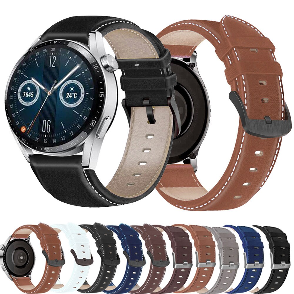 【TW】適用於 Huawei Watch GT 3 46mm / GT Runner 皮革錶帶 GT3 替換手鍊錶帶腕