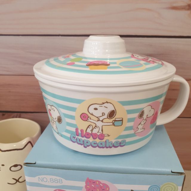 正版現貨🍜史努比 泡麵碗附蓋碗 台灣製 Snoopy 杯麵碗 手把泡麵碗 750ml杯碗  湯碗 方便碗 史努比餐碗