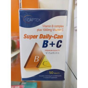 【卡伊哞弄】CAPTEK 奎斯特 Super Daily-Can B+C 天天能 B+C 錠 B群 維他命c (50錠)