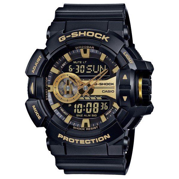 【聊聊甜甜價】CASIO G-SHOCK GA-400GB-1A9 雙顯電子錶(黑X金)