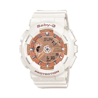 【CASIO BABY-G】潮流經典耐衝擊立體齒輪雙顯運動腕錶-玫瑰金/BA-110-7A1/台灣總代理公司貨享一年保固