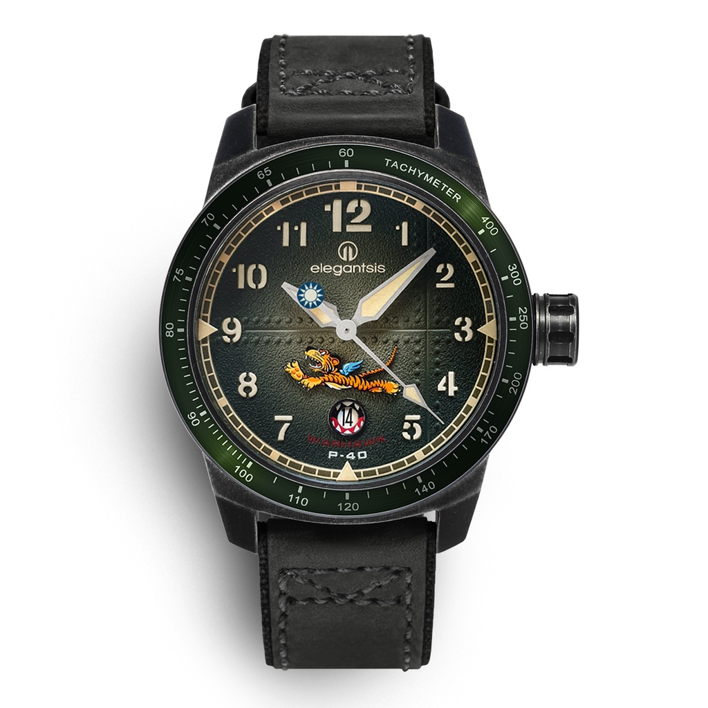 Elegantsis愛樂時 飛虎隊限量機械錶 墨綠色 45.5mm  ELJX48MAS-FT-NEG02LC 公司貨