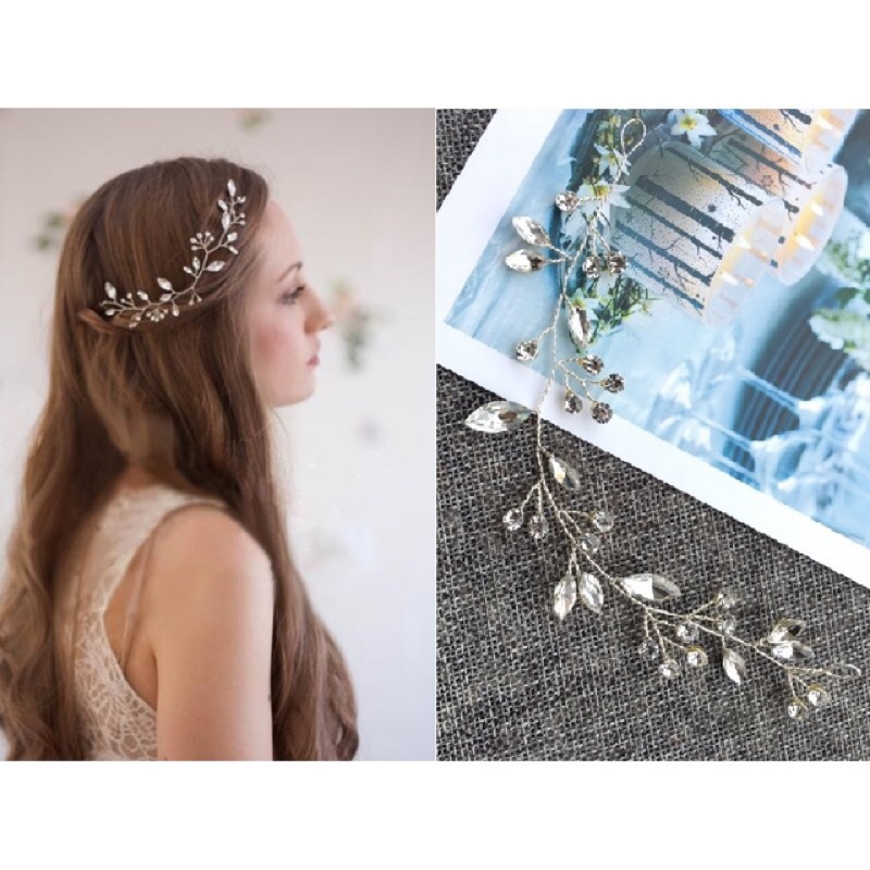 可隔日到貨 簡約歐風 白水鑽(高亮度) 新娘髮飾 小黑夾固定 新手新娘祕書推薦 伴娘頭飾配件 孕肚紀念照AI30賽娜時尚