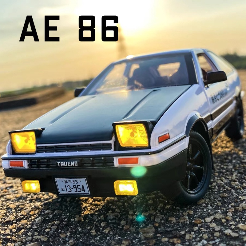 1:20 比例豐田 AE86 合金汽車模型壓鑄汽車聲光迴力汽車愛好者系列兒童生日金屬男孩玩具