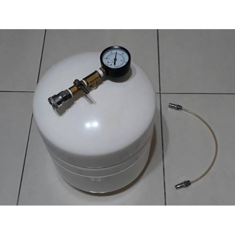 空氣桶 空壓桶 風桶 可攜式儲氣桶(有含壓力表)備用儲氣筒~RO儲水桶(壓力桶)4.4加侖 18L改裝成~儲氣桶 純空桶