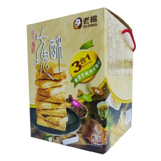 台灣特色零食 老楊3合1方塊酥-麥纖杏仁黑糖-540g