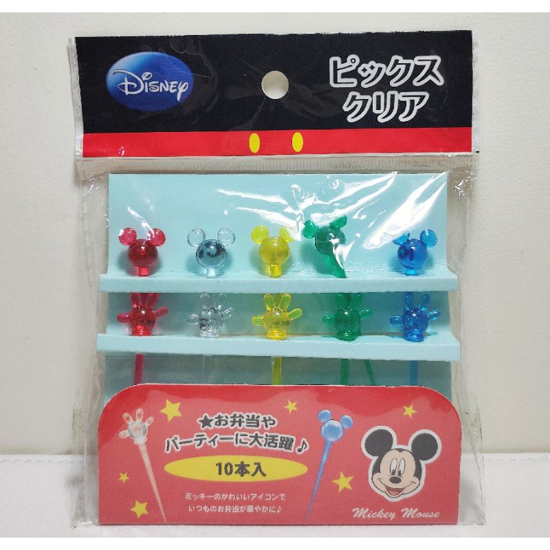 全新現貨✅由日本購回🇯🇵Disney迪士尼正版 Mickey米奇透明彩色造型叉子 米老鼠水果叉 野餐叉 萬用多功能小叉子