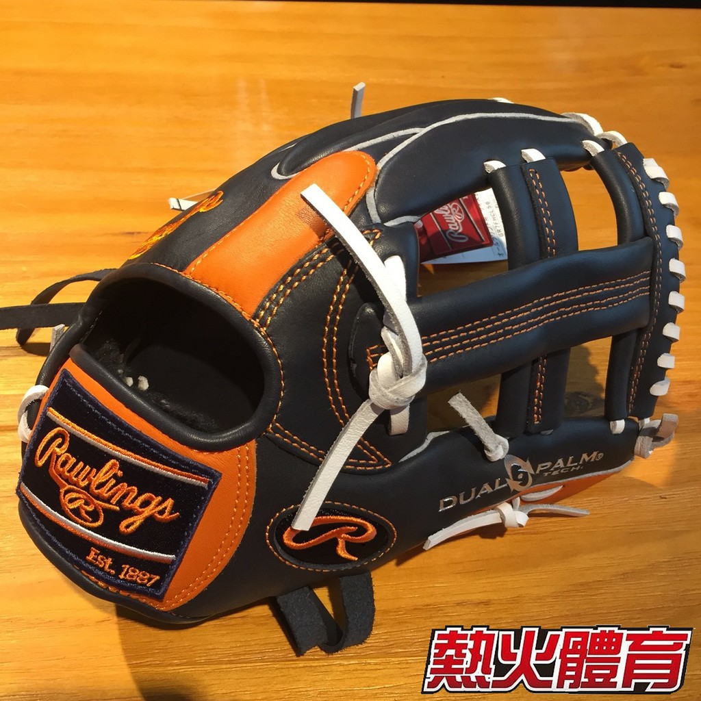 【熱火體育】Rawlings HOH 棒壘接球手套 深藍/橘 十字 11.75"	 GR7FHCL56-NORG