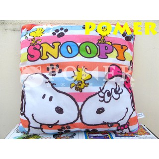 ☆POMER☆日本帶回絕版正品 PEANUTS 史努比 SNOOPY 貝兒 Belle 糊塗塔克 條紋 方形 抱枕 靠枕