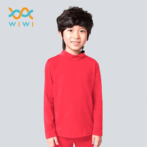 【WIWI】MIT溫灸刷毛立領發熱衣(朝陽紅 童100-150)0.82遠紅外線 迅速升溫 加倍刷毛 3效熱感 輕薄顯瘦