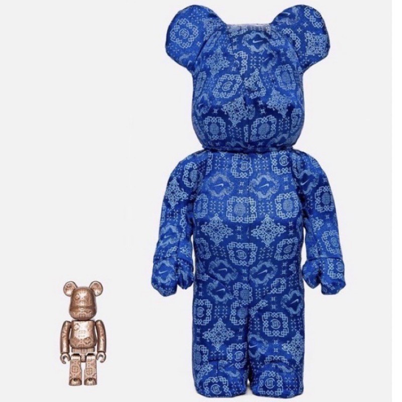 Bearbrick Be@rbrick Clot x Nike聯名 陳冠希 藍絲綢400%+100%