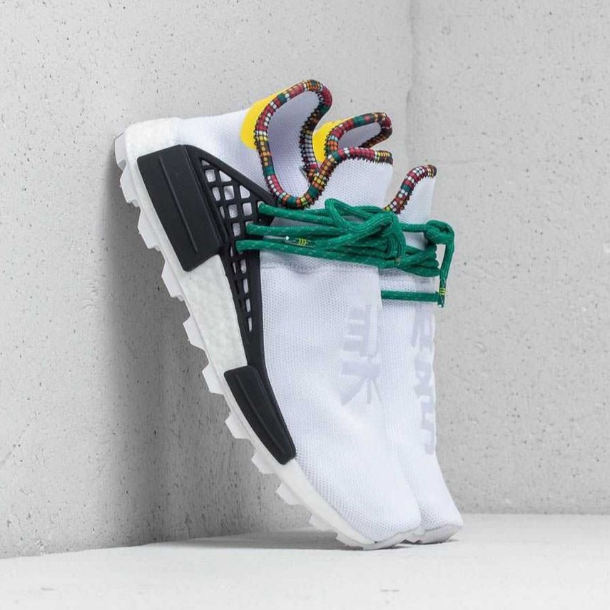 【Focus Store】 Adidas Pharrell Solar Hu NMD 白色 綠鞋帶 菲董 EE7583
