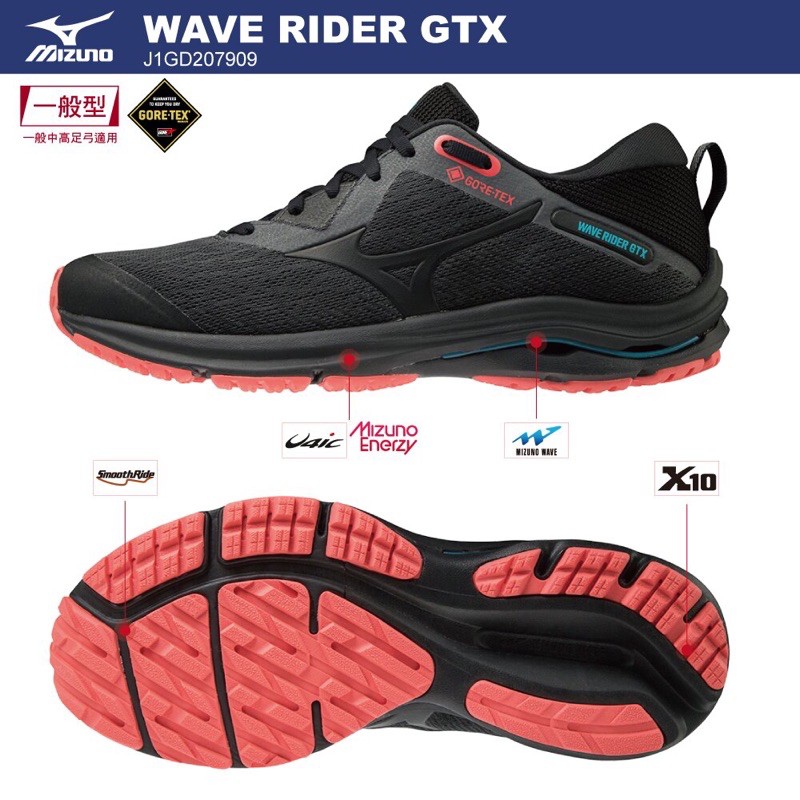 WAVE RIDER GTX 防水透氣 女款越野慢跑鞋 J1GD207909【美津濃MIZUNO】Gore-Tex慢跑鞋