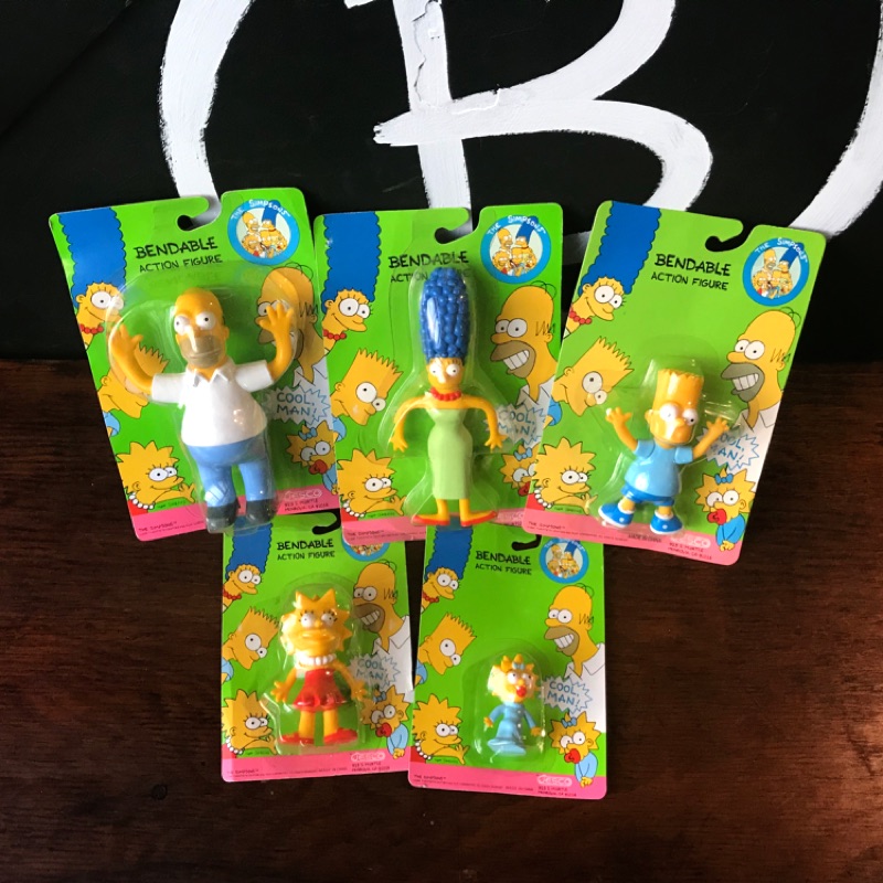 The Simpsons 辛普森家庭鐵絲軟膠公仔bendable 荷馬美枝霸子花枝奶嘴公仔美式玩具 蝦皮購物