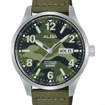 ALBA 雅柏 男 迷彩軍風帆布自動上鍊機械腕錶(AL4267X1)
