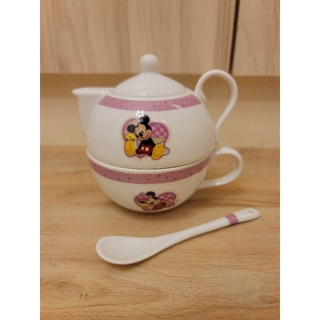 迪士尼mickey minnie米奇米妮雙層陶瓷杯壺組合 下午茶 茶杯 茶壺 咖啡杯 咖啡壺 水壺