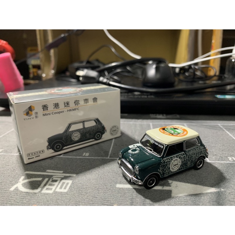 Tiny 絕版超久 1:50 超可愛老咪 香港 迷你車會 Mini Cooper 合金模型車