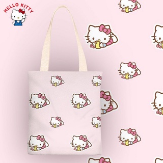 HelloKitty日系帆布包 帆布斜背包 收納袋 簡約上課包