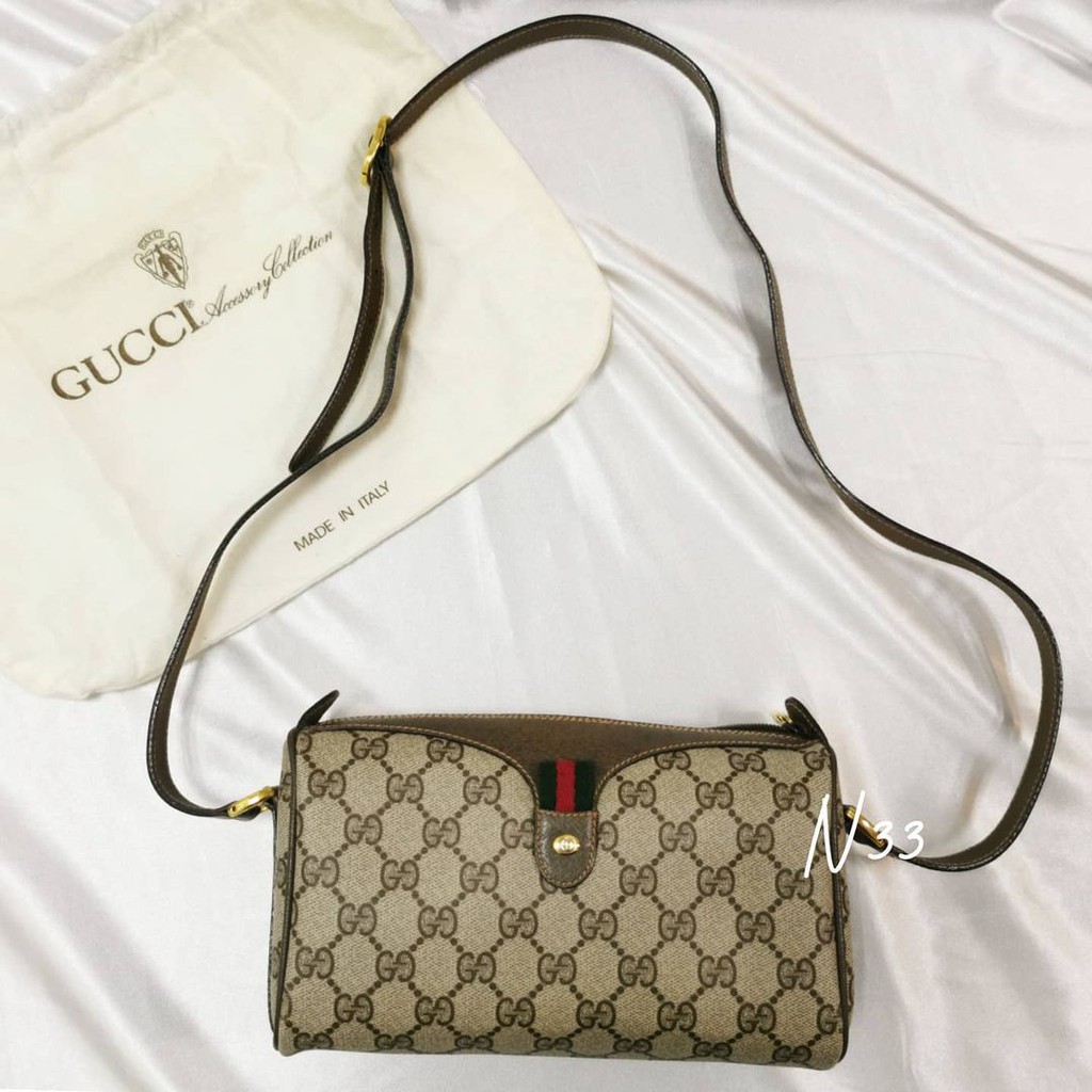 ❌SOLD OUT❌Gucci Ophidia  GG 經典紅綠織帶 胖嘟嘟 斜背包﻿ 肩背包 小波士頓 Vintage