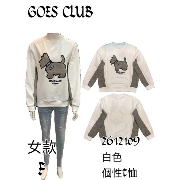 🦄Goes Club女款⚡️韓版時尚個性t恤（白色） ▪NO.2612109 ❤特價NT$2360