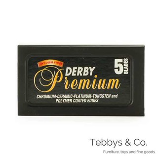 𝐓𝐞𝐛𝐛𝐲𝐬＆𝐂𝐨.土耳其Derby Premium 白金鍍膜傳統刮鬍刀片（5片裝）雙刃刀片 雙刃刮鬍刀片