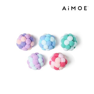 Aimoe 貓樂球 貓咪玩具 五顆入 毛球玩具 貓用 玩具球 鈴鐺球 毛茸茸 軟萌萌 彩色毛球 貓咪球球