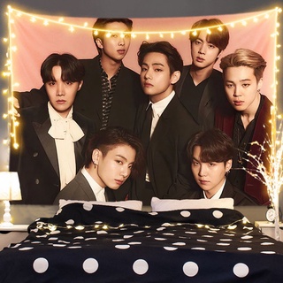 台灣現貨】BT21掛布防彈少年團掛布BTS金泰亨臥室牆宿舍裝飾背景布掛毯 