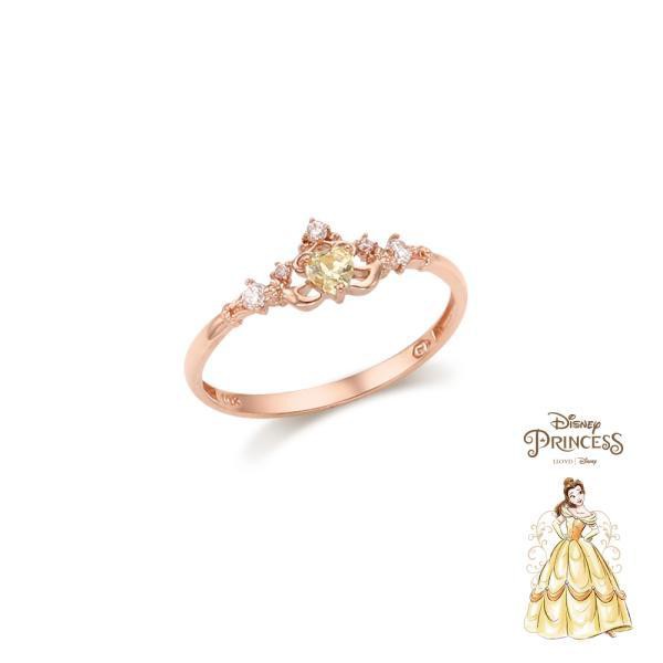 韓國代購Korea_90 shop 人氣飾品LLOYD 迪士尼公主系列聯名款 美女與野獸玫瑰金寶石鑽飾設計戒指