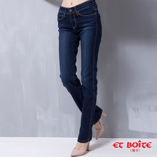 BLUE WAY ET BOiTE 箱子-中腰彈性直筒牛仔褲（S碼）