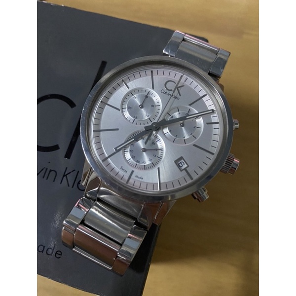 CK Calvin Klein K7627126 三眼錶 手錶 二手 (限桃園龜山面交)