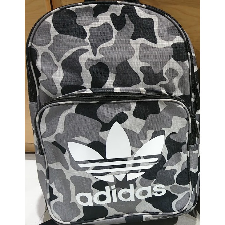 2018 九月 ADIDAS CLASSIC CAMO BACKPACK 三葉草 後背包 黑灰白 迷彩 DH1014