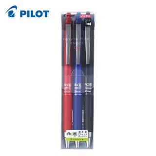 PILOT 百樂 極細按鍵魔擦筆 黑/紅/藍3色入 0.4mm / 組 LFPK-75S4-S3