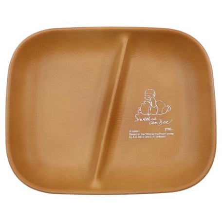 現貨 日本製造 迪士尼 小熊維尼 露營 分隔盤 盤子 維尼熊 木質色 餐盤 露營餐盤 盤 日式碗盤 富士通販