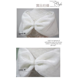 🌹【臺灣現貨 實拍 送贈品】新娘秋冬披肩 保暖披肩 伴娘禮服披肩 白色百搭披肩 W096