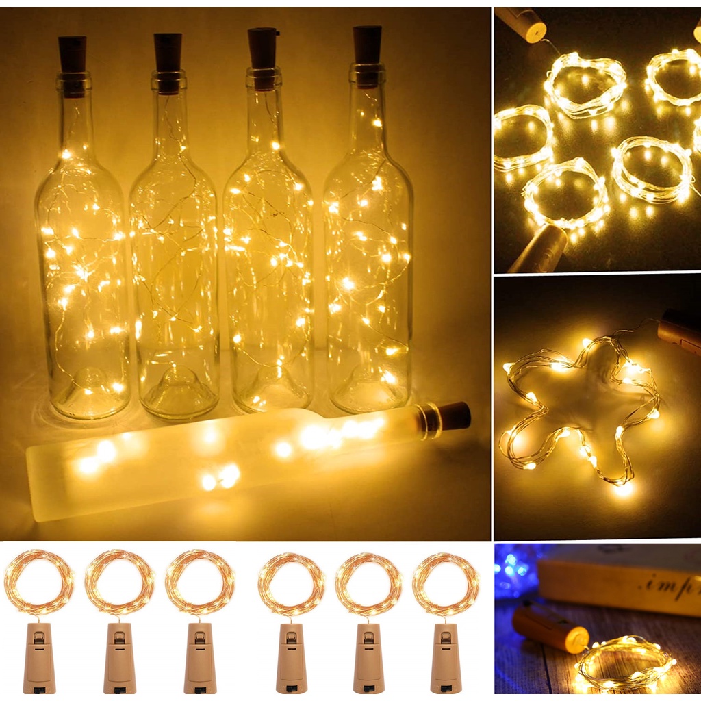 1 件酒瓶燈帶軟木 led 燈串電池童話燈花環聖誕派對婚禮酒吧裝飾