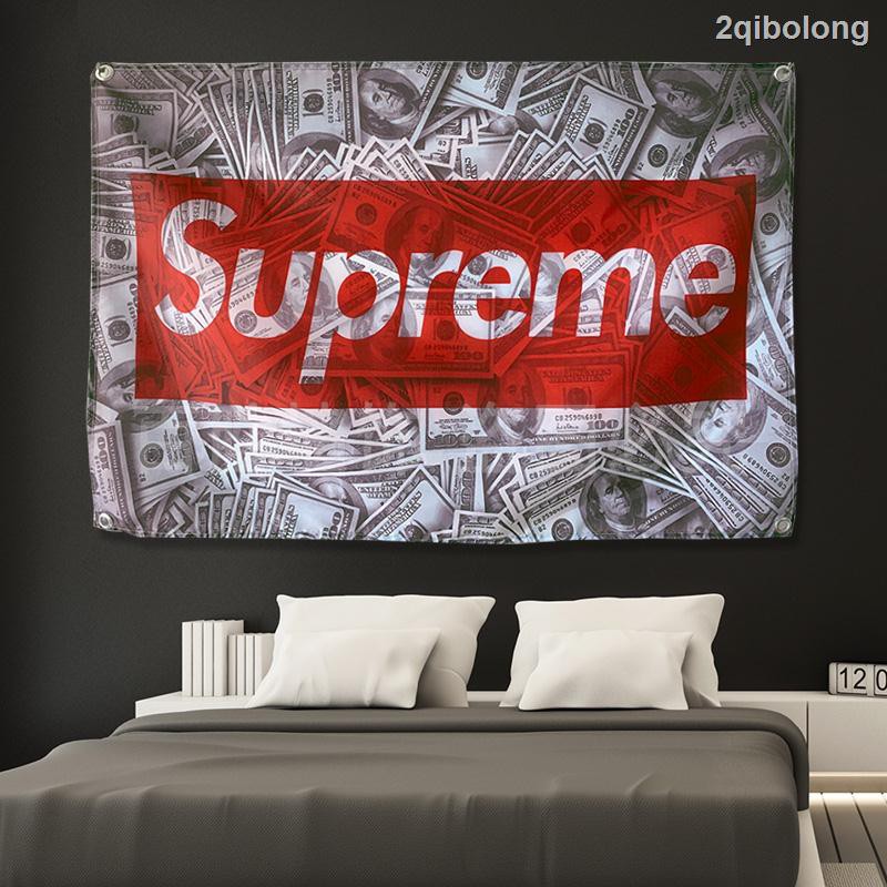 Supreme 潮牌裝飾掛布服裝店網紅背景布拍照宿舍床頭酒吧餐廳掛簾 蝦皮購物