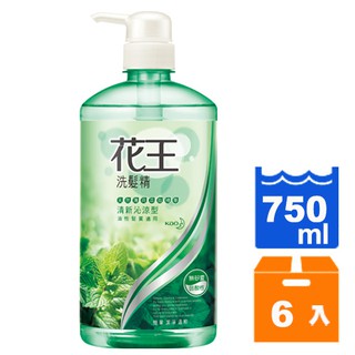 花王 洗髮精 清新沁涼型 天然薄荷精華 750ml (6入)/箱【康鄰超市】